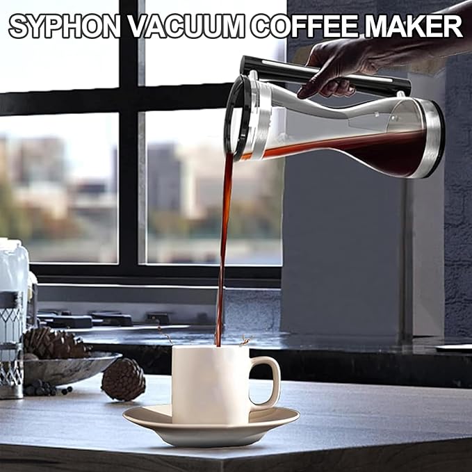 Syphon Vacuum Coffee Maker Glass Electric Siphon Pot 3 Adjustable Gears 30 Minute Keep Warm 240ml Capacity for Use at Home Coffee Shops Offices &amp Other Places