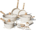 KILAY 23 Pcs Pots and Pans Set Nonstick Cookware Sets White Granite Induction Kitchen Cooking Set with Frying Pans &amp Saucepans