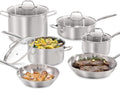 Guy Fieri's Flavortown 10-Piece Stainless Steel Cookware Set - Includes Frying Pans Saucepans Saute Pan and Stock Pot - Pots and Pans Oven-Safe up to 500F