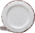 LEHAHA 6 Piece White Dinner Plate Set 11” Durable Melamine Plates 6 Piece Camper RV Dishes Set for Formal and casual dining Lightweight and Chip Resistant Dishwasher Safe
