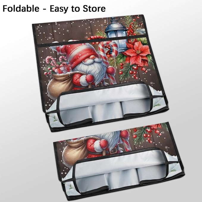 cfpolar Kitchen Aid Mixer Cover Compatible with 6-8 Quarts Christmas Holly Santa Claus Stand Mixer Cover Kitchen Aid Mixers Accessories Appliance Organizer Bag Dust Covers with Zipper Pocket