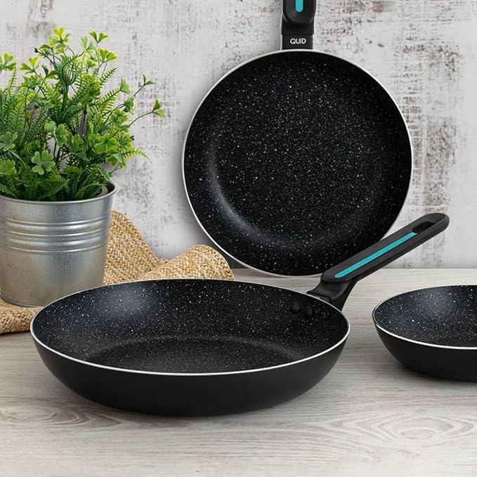 Quid Oasis 3 Piece Pressed Aluminium 24cm Glass Ceramic Induction Pan Set 2 Layers Non-Stick Coating