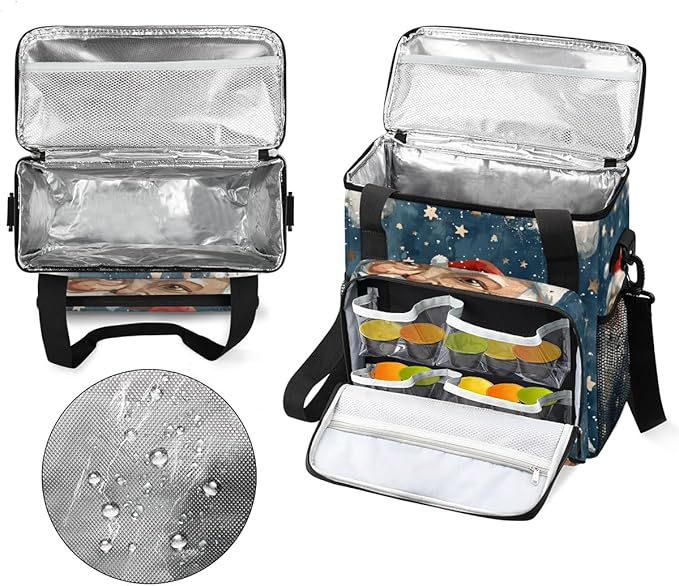 Mystical Santa Claus Coffee Maker Carrying Bag Bright Santa Claus Travel Storage Bag Compatible with K-Mini or K-Mini Plus Single Serve Coffee Brewer Carrying Case with Pockets &amp Shoulder Strap