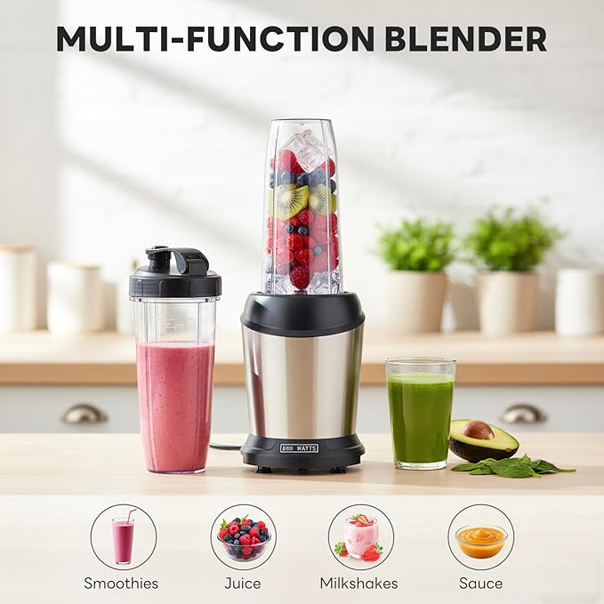 Sweetcrispy Smoothie Blender Personal Blender Set for Kitchen Smoothies Maker With BPA-Free Portable Cups For Shakes Sauces Juice Ice Crushing