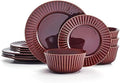 Pfaltzgraff Dannie Red 12 Piece Dinnerware Set Service for 4 Red