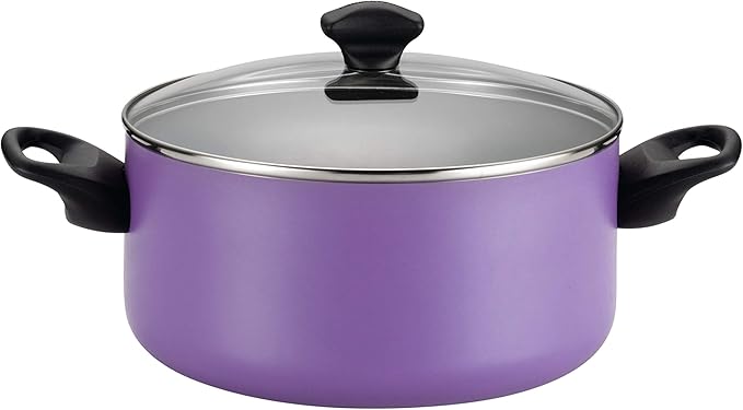 Farberware Dishwasher Safe Nonstick Aluminum 15-Piece Cookware Set Purple