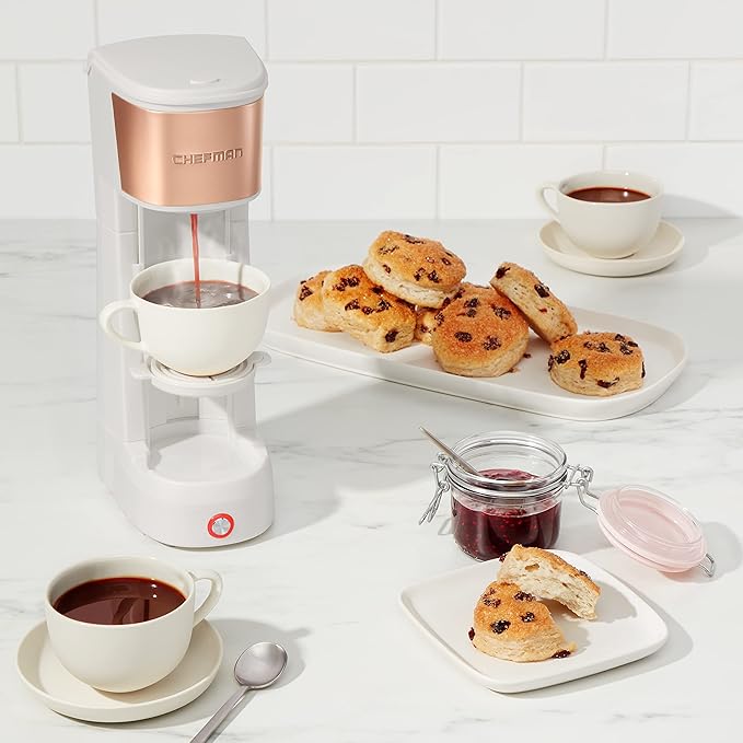 Chefman InstaCoffee Max The Easiest Way to Brew the Boldest Single-Serve Coffee Use Fresh And Flavorful Grounds or K-Cups With A Convenient Built-In Lift Ivory