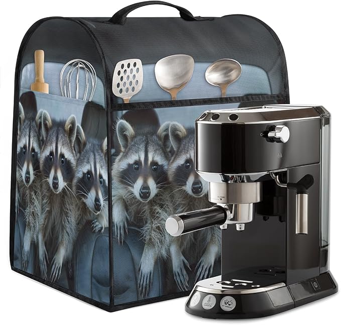 cfpolar Kitchen Aid Mixer Cover Compatible with 6-8 Quarts Cute Raccoon Animal Stand Mixer Cover Kitchen Aid Mixers Accessories Appliance Organizer Bag Dust Covers with Zipper Pocket