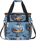 Halloween Pumpkin Coffee Maker Carrying Bag Glowing Pumpkin Travel Storage Bag Compatible with K-Mini or K-Mini Plus Single Serve Coffee Brewer Carrying Case with Multiple Pockets &amp Shoulder Str