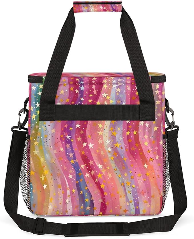 Rainbow Star Coffee Maker Carrying Bag Gold Star Travel Storage Bag Compatible with K-Mini or K-Mini Plus Single Serve Coffee Brewer Carrying Case with Multiple Pockets &amp Shoulder Strap
