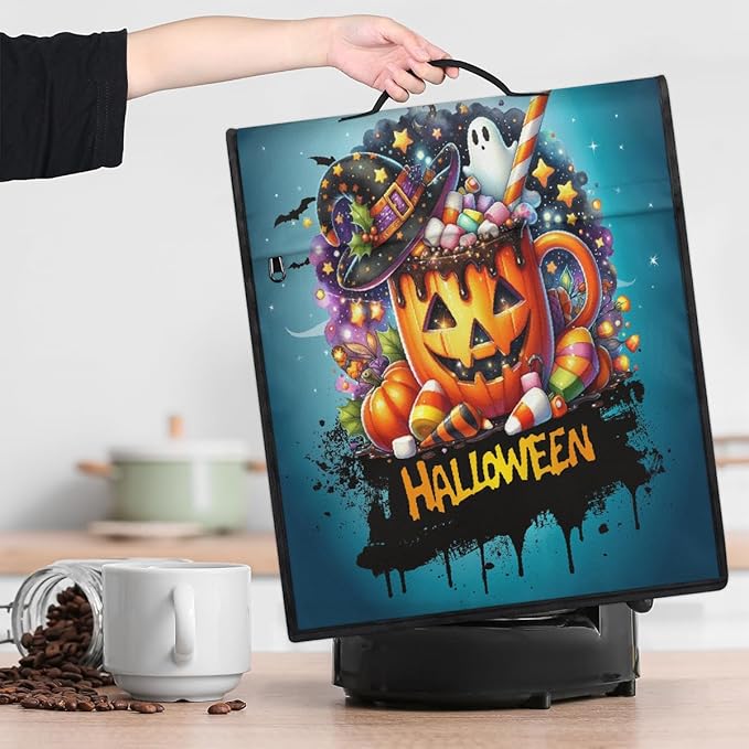 cfpolar Kitchen Aid Mixer Cover Compatible with 6-8 Quarts Halloween Spooky Pumpkin Candy Stand Mixer Cover Kitchen Aid Mixers Accessories Appliance Organizer Bag Dust Covers with Zipper Pocket