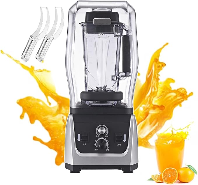 Countertop Juicer 45000 Rpm - Food Mill and Processors - 7 Speed - Electric Kitchen Mixer For Commercial Use (2.5L/5L) - Double Stirer Blades5L