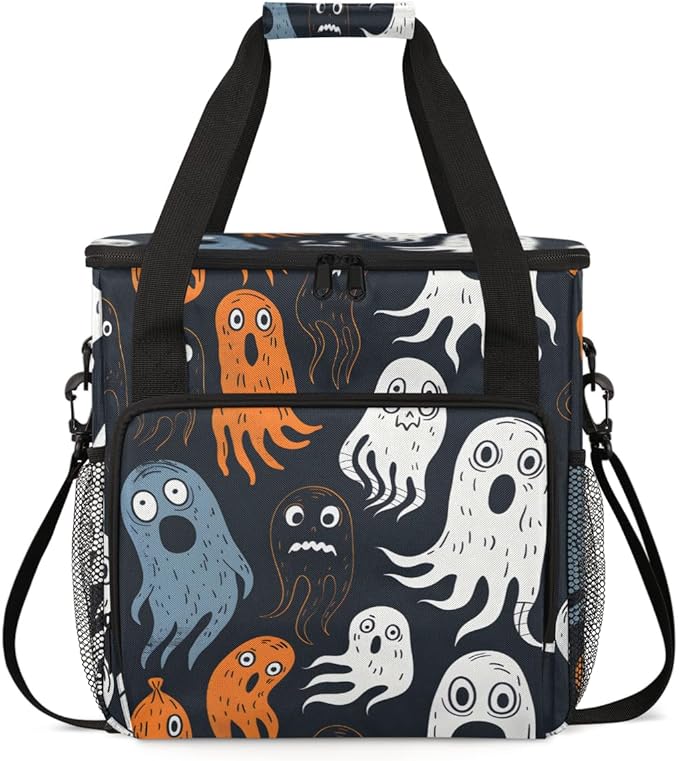 Graffiti Spooky Ghosts Coffee Maker Carrying Bag Travel Storage Bag Compatible with K-Mini or K-Mini Plus Single Serve Coffee Brewer Carrying Case with Multiple Pockets &amp Shoulder Strap