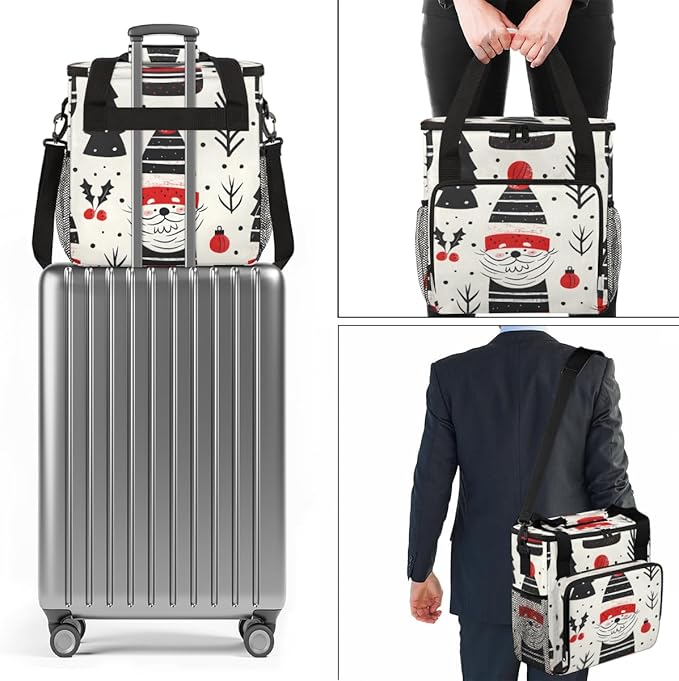 Mystical Santa Claus Coffee Maker Carrying Bag Dreamy Santa Claus Travel Storage Bag Compatible with K-Mini or K-Mini Plus Single Serve Coffee Brewer Carrying Case with Pockets &amp Shoulder Strap