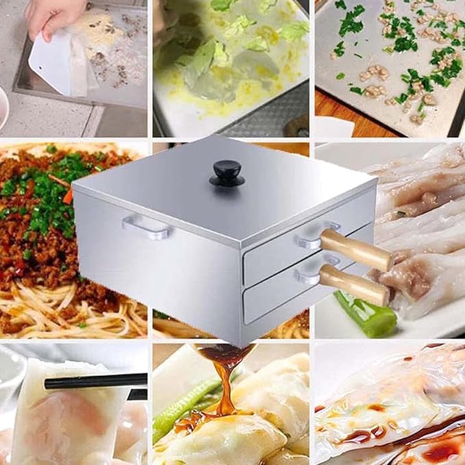 Double-Layer 304 Stainless Steel Household Rice Noodle Roll Machine Household Mini Small Rice Noodle Roll Drawer Rice Noodle Machine