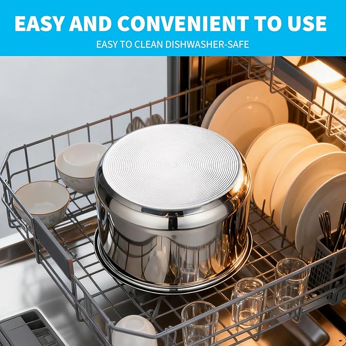 Rice Cooker 10 Cup Inner Pot Compatible with Tiger JBV-A18UNon-Stick 304 Stainless SteelRice Cooker Rplacement PotDishwasher Safe