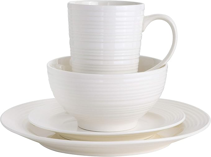 Gibson - 102504.16RM Gibson Home Amelia Court 16 Piece Dinnerware Set White