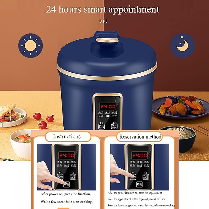 Household Electric Rice Cooker With Steamer Non-Stick Inner Pot Intelligent Insulation And 24H Reservation Make(3L)