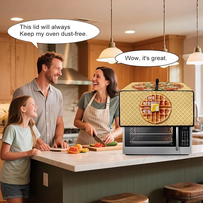 Doojoayie Waffle Toaster Cover 4 Slice Small Appliance Dust Protector Bread Making Machine Cover Compatible with Toaster/Kitchen Appliance 18.5x14.5x 9