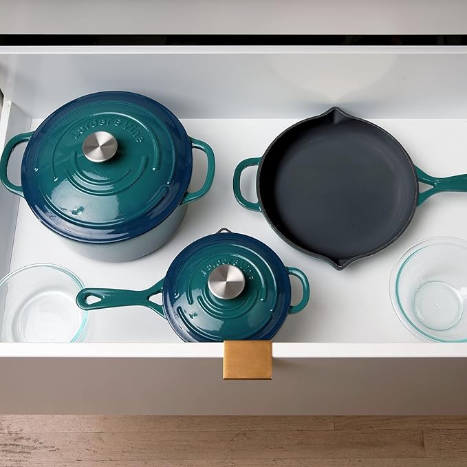 Larder &amp Vine 21 Piece Cookware Set (Bondi) | Dutch Oven Utensil Set Saucepan Skillet and Trivets