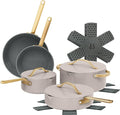 12-Piece Ceramic Non-Stick Cookware Set | Pots and Pans with Strainer Lids &amp Pour Spouts | Induction &amp Oven Safe to 500°F | PFOA-Free Stay-Cool Handles