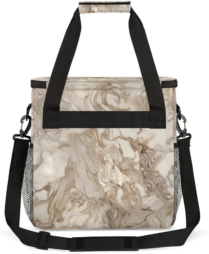 Marble Print Retro Coffee Maker Travel Bag for K-Mini or K-Mini Plus Single Serve Coffee Brewer Portable Storage Tote Case for Tarvel