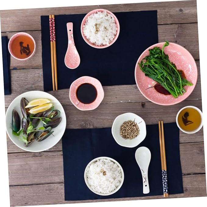 Pink Kitchen Japanese Style Delicate Dinnerware Set Home Tableware Smooth Surface Versatile for Rice Soup