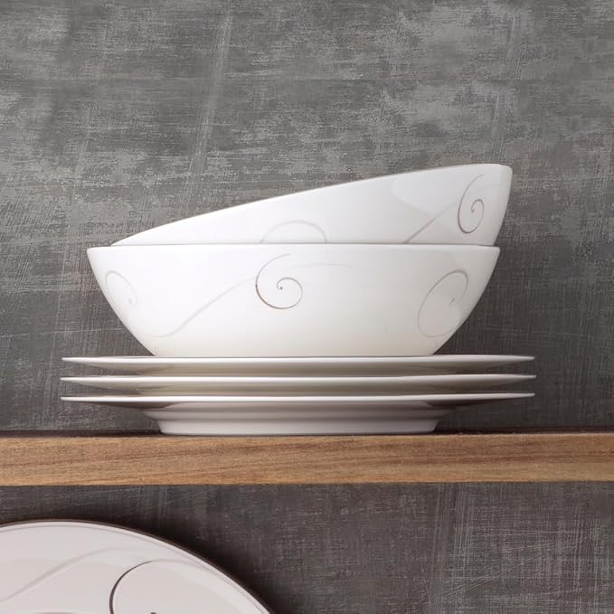 Noritake Platinum Wave 12-Piece Set in White Large