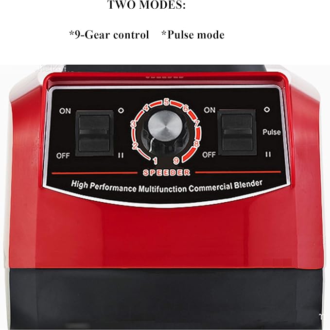 Huanyu Professional Countertop Blender 100 oz Variable Speed &amp Pulse Feature for Fruit Smoothie Ice Soy Milk Hot Soups Frozen Desserts Crush Mix Home Commercial 2200W G5500 (220V Euro Plug Red)