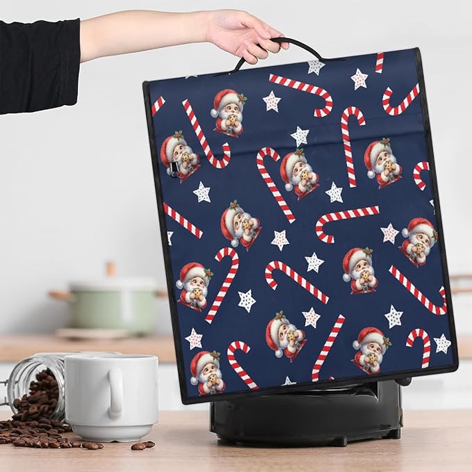 cfpolar Kitchen Aid Mixer Cover Compatible with 6-8 Quarts Xmas Santa Candy Cane Stand Mixer Cover Kitchen Aid Mixers Accessories Appliance Organizer Bag Dust Covers with Zipper Pocket