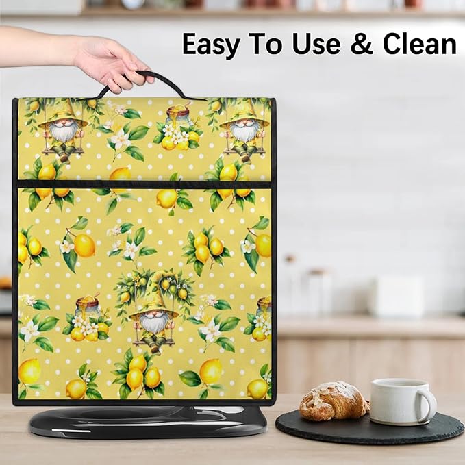 cfpolar Kitchen Aid Mixer Cover Compatible with 6-8 Quarts Yellow Lemon Flowers Stand Mixer Cover Kitchen Aid Mixers Accessories Appliance Organizer Bag Dust Covers with Zipper Pocket