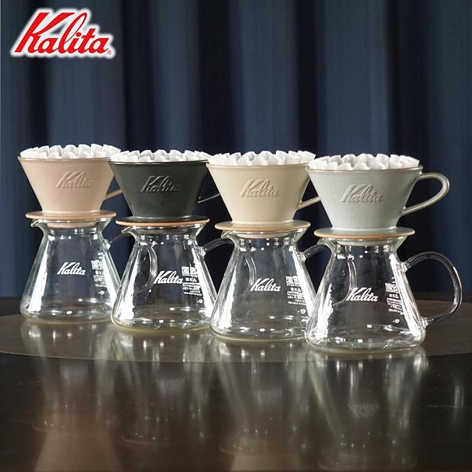 Carita Kalita Coffee Dripper Mino Ware High Heat Retention Pottery for 1 to 2 People DACHI &amp KalitaMI 155 Sand Gray #01105 Wave Series Made in Japan Drip Equipment For 1 Person