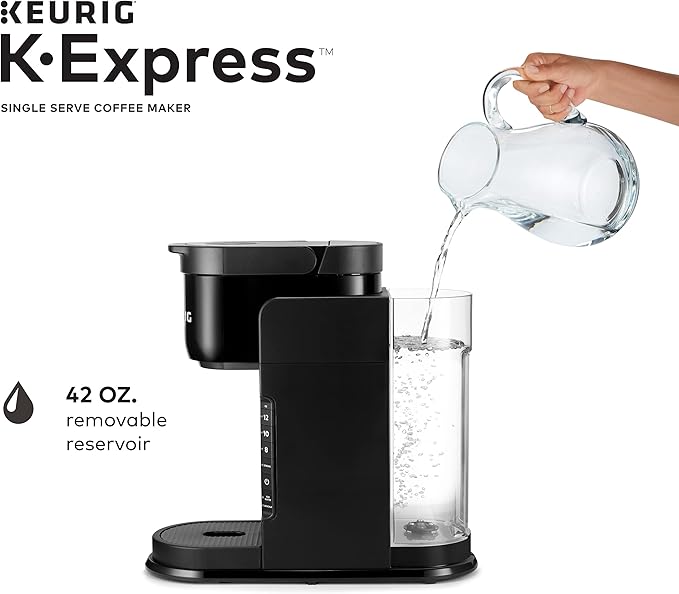 Keurig K-Mini Plus Single Serve K-Cup Pod Coffee Maker Black &amp K-Express Coffee Maker Single Serve K-Cup Pod Coffee Brewer Black 12.8” L x 5.1” W x 12.6” H
