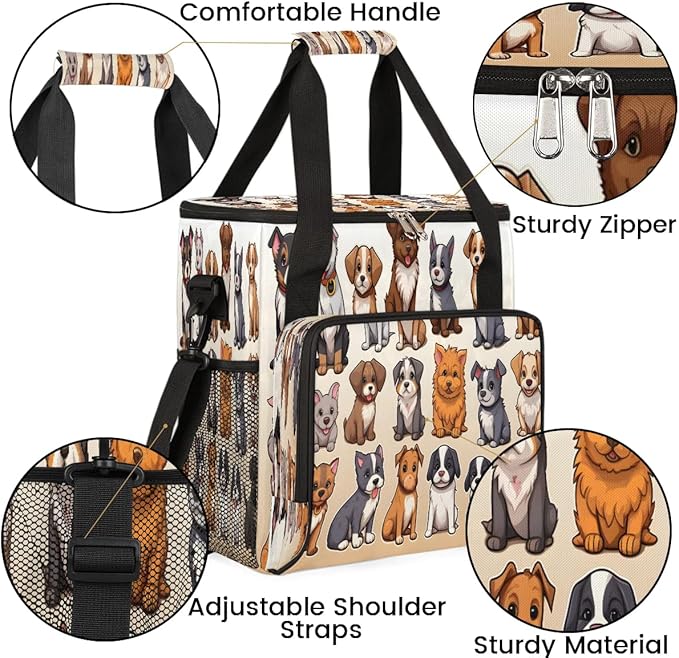Cartoon Dog Cute Coffee Maker Carrying Bag for Keurig K-Mini or K-Mini Plus Storage Portable Coffee Maker Travel Bag