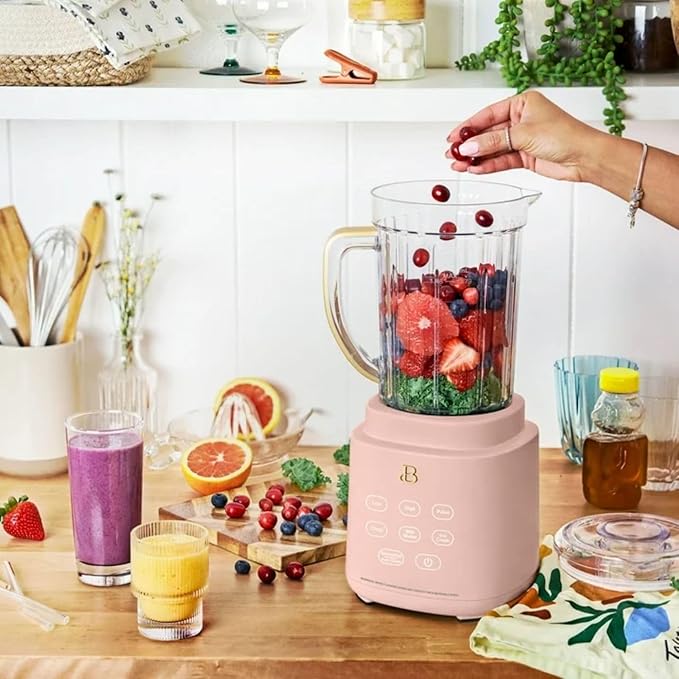 High Performance Countertop Blender System with Personal Blending Cups Ice Crushing Smoothie and Food Processing (Rose)