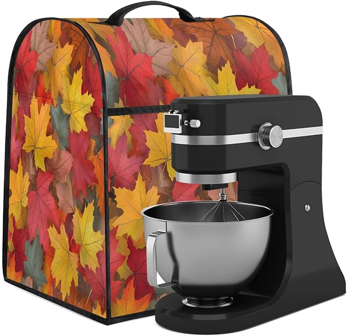 cfpolar Kitchen Aid Mixer Cover Compatible with 6-8 Quarts Fall Autumn Stand Mixer Cover Kitchen Aid Mixers Accessories Appliance Organizer Bag Dust Covers with Zipper Pocket