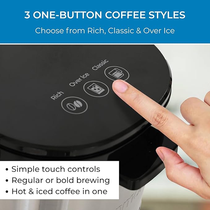 Kenmore Single Serve Coffee Maker – Compatible with Keurig K‑Cup Pods &amp Ground Coffee One Cup Brewer 6–14 Oz Brew Sizes Travel Mug Friendly Auto Shut‑Off Hot &amp Iced Maquina de cafe Black