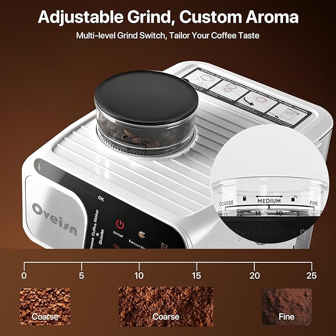 Espresso Machine Professional Home Espresso Maker Espresso Coffee Fast Heating for Cappuccino/Latte Coffee Machine for Home Office for Latte Cappuccino-White
