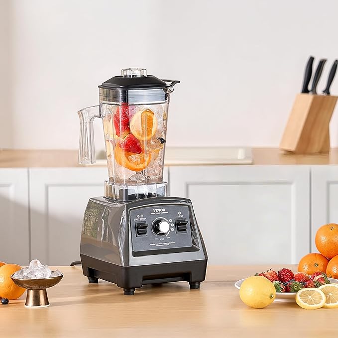 VEVOR Blender for Smoothies 61 oz 1400W Professional Blender with Powerful Motor Multi-Functional Food Processing for Smoothie/Milkshake/Juice Fits for Kitchen