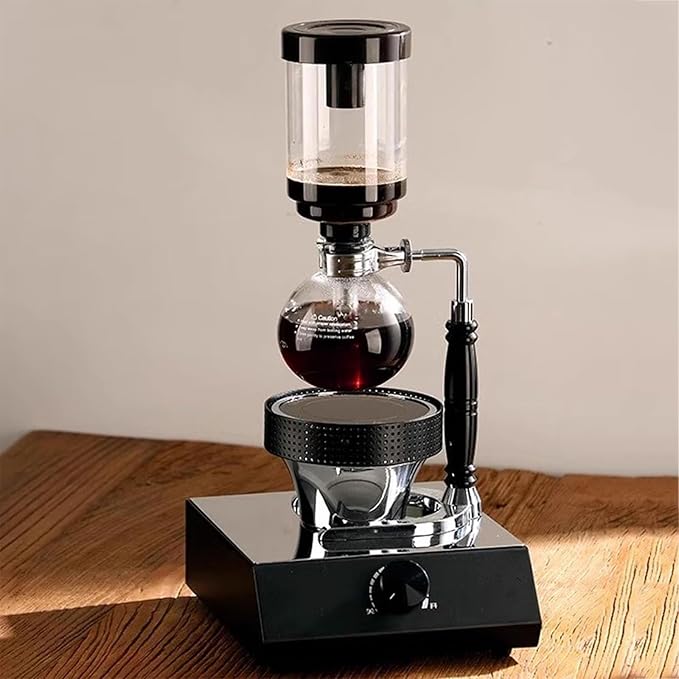Vacuum Siphon Coffee Maker Siphon Coffee Maker With Halogen Lamp Heater Durable Glass endure temperature extremes crack resistance &amp Adjustment Temperature for home and professional cafe