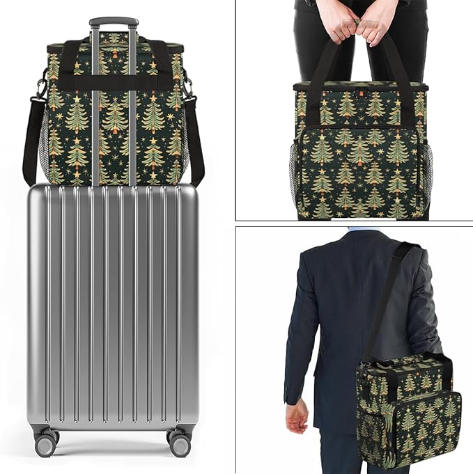 Magic Tree Christmas Coffee Maker Carrying Bag Portable Travel Storage Tote Bag Compatible with K-Mini or K-Mini Plus Single Serve Coffee Brewer Carrying Case with Multiple Pockets &amp Shoulder St