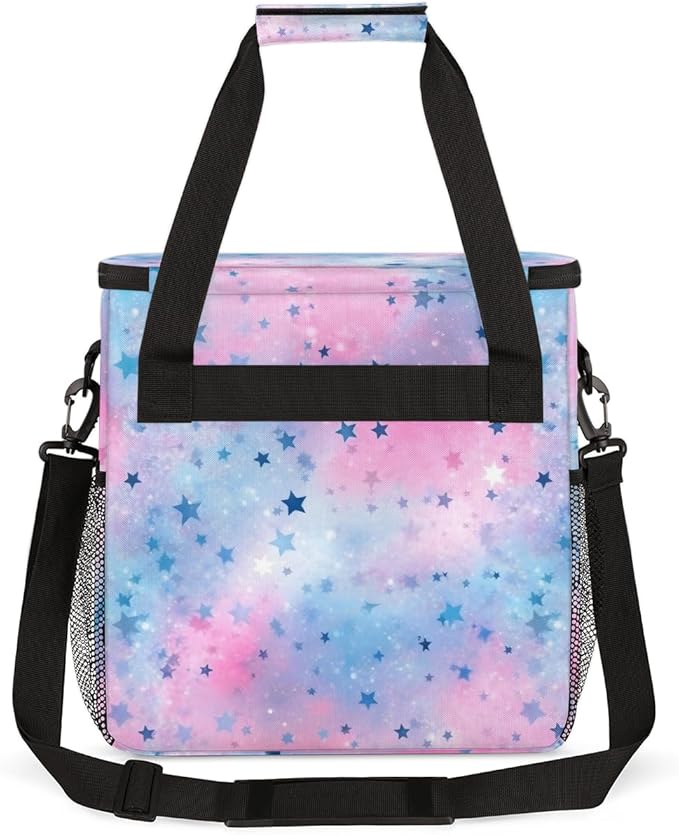 Glitter Coffee Maker Carrying Bag Blue Star Portable Travel Storage Tote Bag Compatible with K-Mini or K-Mini Plus Single Serve Coffee Brewer Carrying Case with Multiple Pockets &amp Shoulder Strap