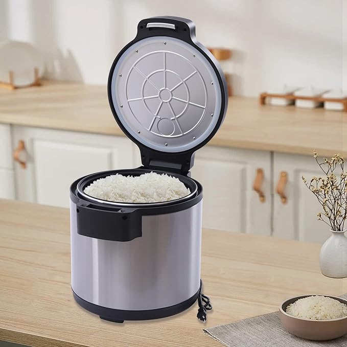 Rice Warmer 110V 110W Stainless Steel &amp Aluminum Alloy Rice Warmer Commercial Rice Warmer Freestanding Rice Warmer with Dual Temperature Control for Home Kitchen Restaurants Canteens