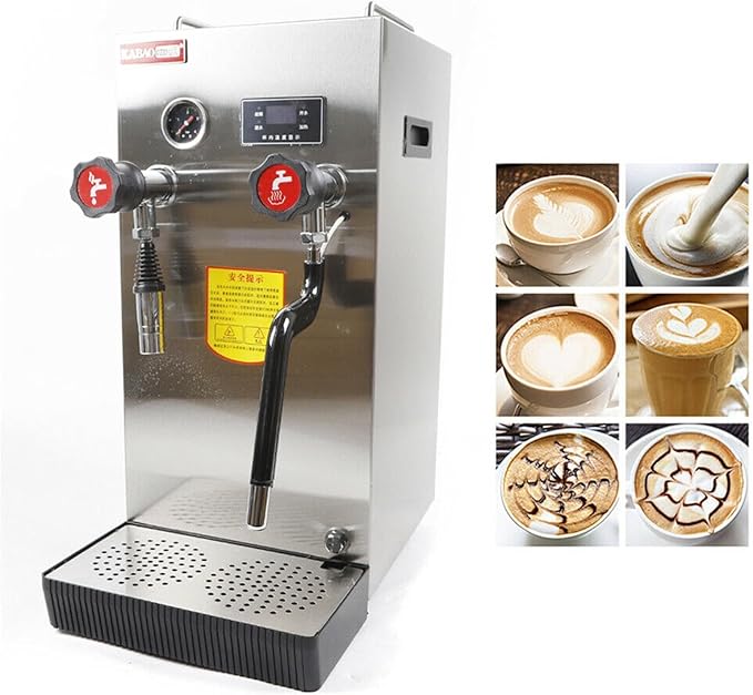 Commercial Milk Frother 8L Automatic Espresso Machine Automatic Coffee Milk Steamer Coffee Foam Maker for Coffee Milk Bubble Tea Milk Tea Stainless Steel - 110V 2500W