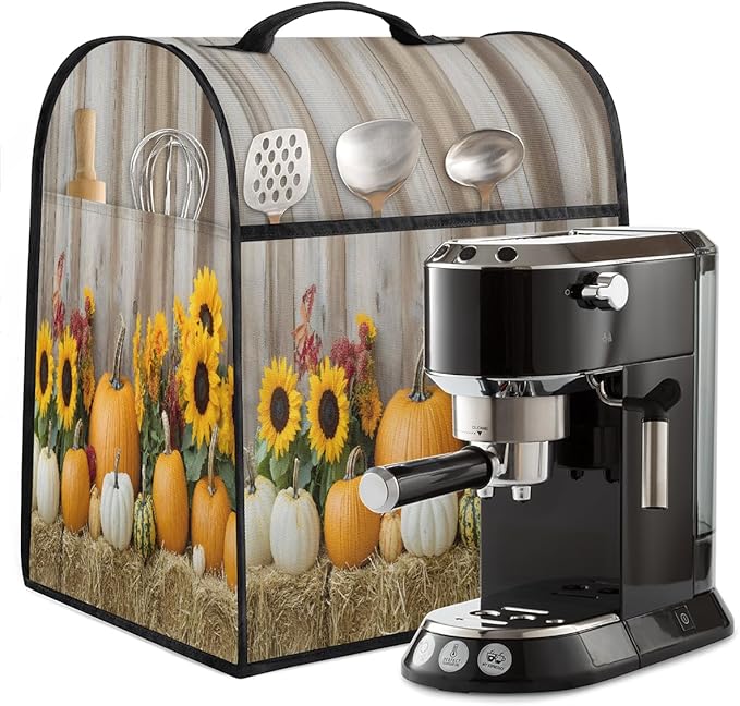 cfpolar Kitchen Aid Mixer Cover Compatible with 6-8 Quarts Pumpkin Sunflower Retro Stand Mixer Cover Kitchen Aid Mixers Accessories Appliance Organizer Bag Dust Covers with Zipper Pocket