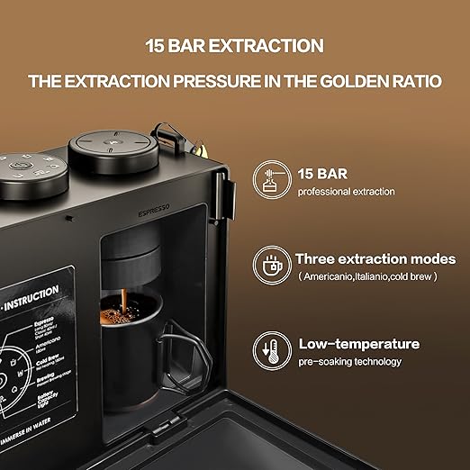 CANDY Portable Espresso Machine with Strap 3 in 1 Coffee Maker One-Touch Operation Rechargeable Cold Brew Up to 60 Cups for Ground Ideal for Camping RV &amp Outdoor Home Heating in Plug-in Mo