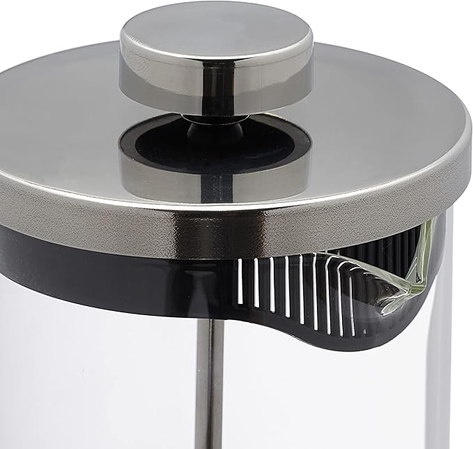 Relaxdays Coffee Maker Manual Press Pot Strainer Insert 600 ml Glass &amp Stainless Steel Transparent/Silver 80% glass 20% stainless steel