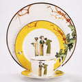 European Style Dinnerware Set Service for 6 Bone China Dinnerware Sets Unbreakable Porcelain Dinner Sets Coffee Cup and Saucer Tableware Set Steak Dinner Plates Dish Set The portrait of a lady-3