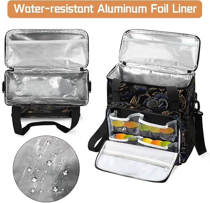 Rose Golden Blue Coffee Maker Carring Bag Travel Carrying Storage Tote Bag Compatible with Keurig K-Mini or K-Mini Plus Portable Single Serve Coffee Brewer Case with Pockets for K-cup Pods