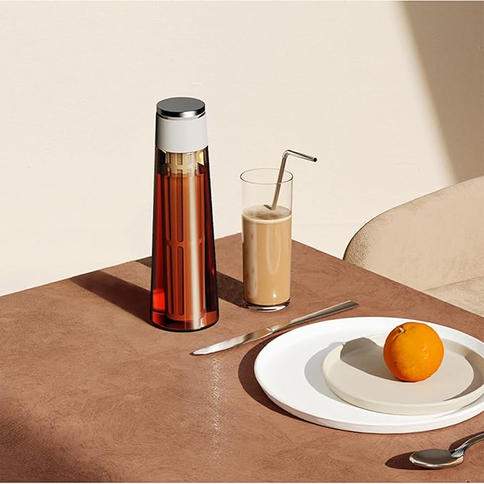 Cold Brewer 600ml Ice Coffee Maker Make Cold Brew Coffee Ice Drip Lay Flat Seal Leak-Proof Perfect for Homemade Iced Coffee and Ice Tea